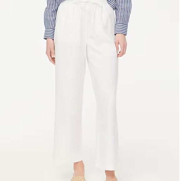 J. Crew Factory AW839 White linen blend draawstring pants NWT - Picture 5 of 11